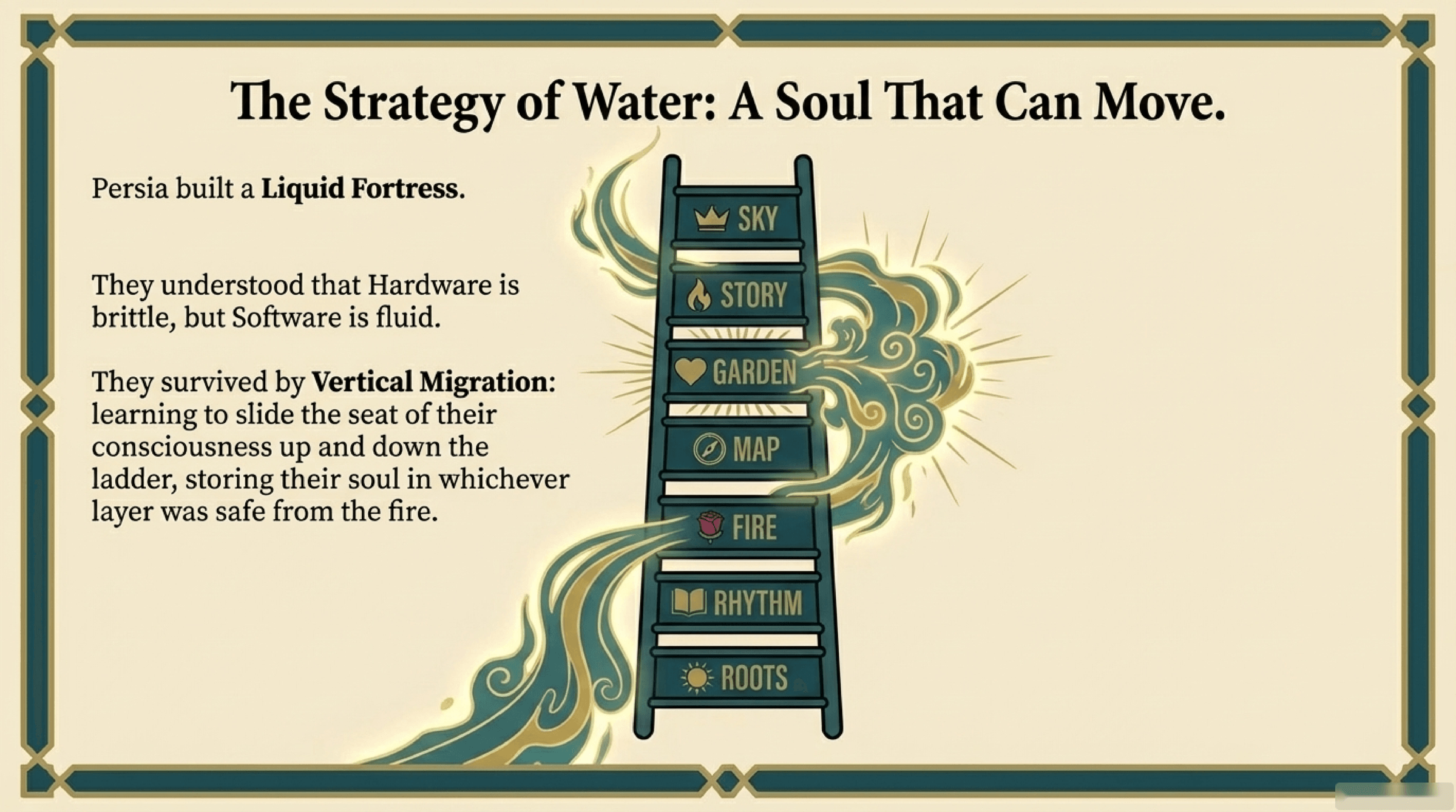 استراتژیِ آب: روحی که می‌تواند حرکت کند